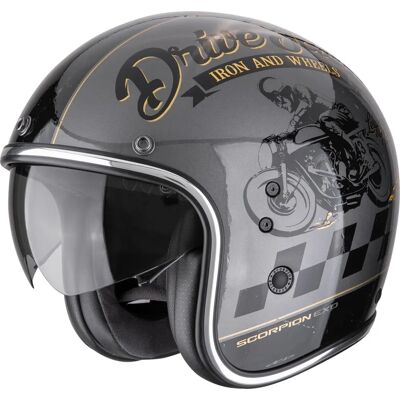 Scorpion Belfast Evo Drive Fast Helm - Silber Schwarz Gold M Scorpion Belfast Evo Drive Fast Helm - Silber Schwarz Gold M