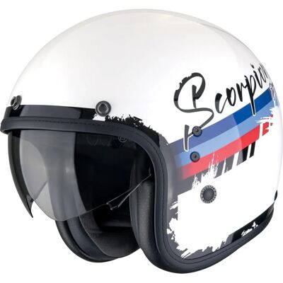 Casque Moto Belfast Evo Adonis en Fibre de Verre - Blanc Rouge Bleu - XL - Publicité Casque Moto Belfast Evo Adonis en Fibre de Verre - Blanc Rouge Bleu - XL - Publicité