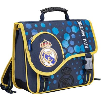 Sac à dos scolaire Real Madrid - Polyester durable, 2 compartiments, bleu marine - Publicité Sac à dos scolaire Real Madrid - Polyester durable, 2 compartiments, bleu marine - Publicité