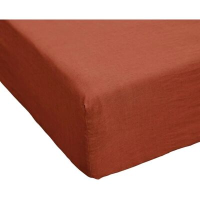 Housse De Rêve - Drap Housse 160x200 Lin Paprika - Paprika - 160x200 - Drap plat - Publicité Housse De Rêve - Drap Housse 160x200 Lin Paprika - Paprika - 160x200 - Drap plat - Publicité