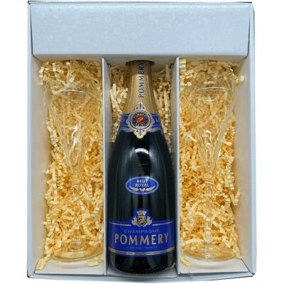 Flûtes à Champagne Pommery - 2 Verres - Transparent - Publicité Flûtes à Champagne Pommery - 2 Verres - Transparent - Publicité