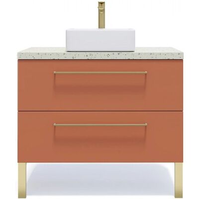 Homifab - Glasgow - Terracotta - 90 cm - Meuble lavabo - Publicité Homifab - Glasgow - Terracotta - 90 cm - Meuble lavabo - Publicité