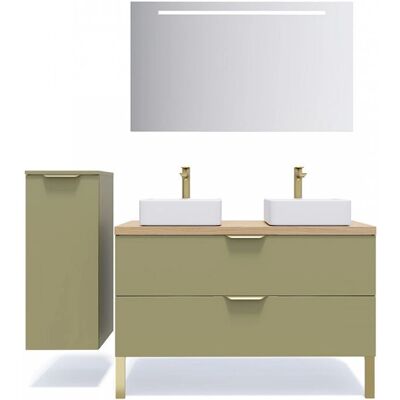 Homifab - Venice - Vert olive - 120x46x56 cm - M meuble de bain - Publicité Homifab - Venice - Vert olive - 120x46x56 cm - M meuble de bain - Publicité