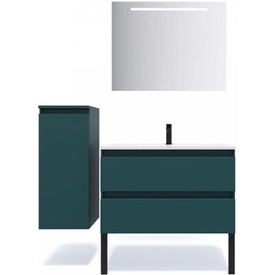 Hudson - Homifab - 90 cm - Bleu - meuble de salle de bains - Publicité Hudson - Homifab - 90 cm - Bleu - meuble de salle de bains - Publicité