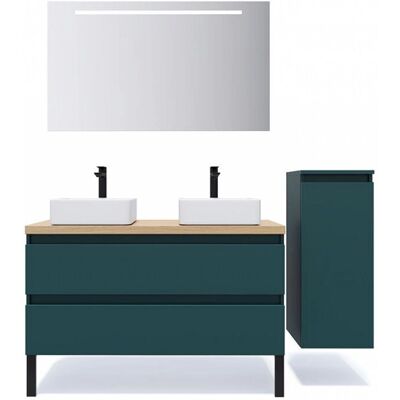 Hudson - Vanity double de 120cm - 2 vasques - Bleu - Salle de bains - Publicité Hudson - Vanity double de 120cm - 2 vasques - Bleu - Salle de bains - Publicité