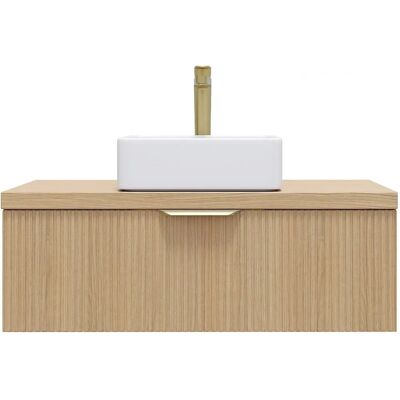 Homifab - Venice - Chêne beige - 90 cm - Bathroom vanity - Publicité Homifab - Venice - Chêne beige - 90 cm - Bathroom vanity - Publicité