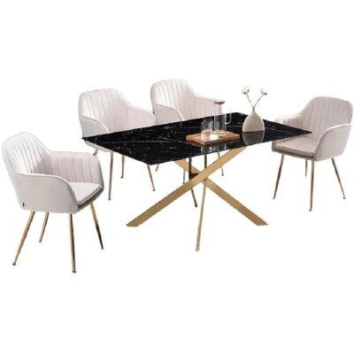 JESSICA - JESSICA XXL - Verre marbré noir - Table à manger - Publicité JESSICA - JESSICA XXL - Verre marbré noir - Table à manger - Publicité