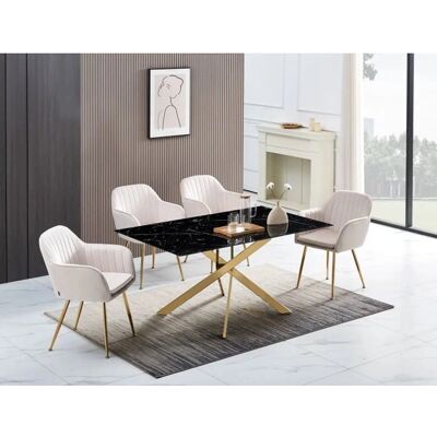 JESSICA - Table - Dessus verre - Marbre noir - Table - Publicité JESSICA - Table - Dessus verre - Marbre noir - Table - Publicité