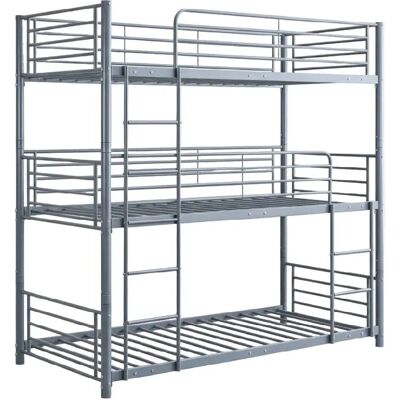 Generic - Triple-3 - Gris - 90x190 - Bunk Bed - Publicité Generic - Triple-3 - Gris - 90x190 - Bunk Bed - Publicité
