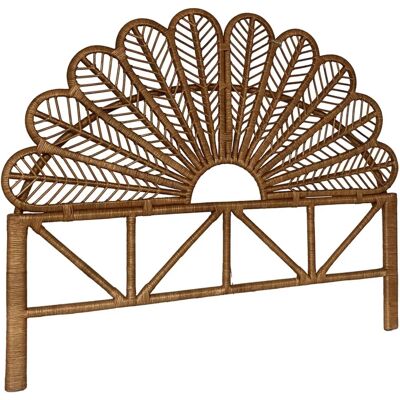 Sweeek Tête de lit en rotin naturel - Style bohème, plume de paon - 160x6x130cm - Publicité Sweeek Tête de lit en rotin naturel - Style bohème, plume de paon - 160x6x130cm - Publicité