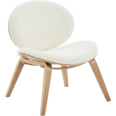 Sweeek Ines Fauteuil en Bois Courbé - Tissu Bouclette - 66x59x76 cm - Publicité Sweeek Ines Fauteuil en Bois Courbé - Tissu Bouclette - 66x59x76 cm - Publicité