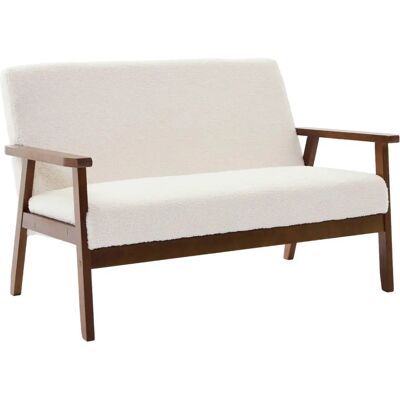 Sweeek - Sofá de 2 plazas estilo escandinavo con tela bouclé Sweeek - Sofá de 2 plazas estilo escandinavo con tela bouclé