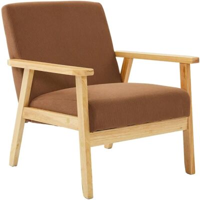Sweeek Sillón Escandinavo Vintage - Terciopelo, Madera, Muelles Zigzag Sweeek Sillón Escandinavo Vintage - Terciopelo, Madera, Muelles Zigzag
