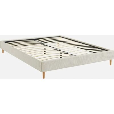 Milton - Cama Ripas Canelado Sweeek - Veludo Branco - 30x167x213 - Bed - Publicité Milton - Cama Ripas Canelado Sweeek - Veludo Branco - 30x167x213 - Bed - Publicité