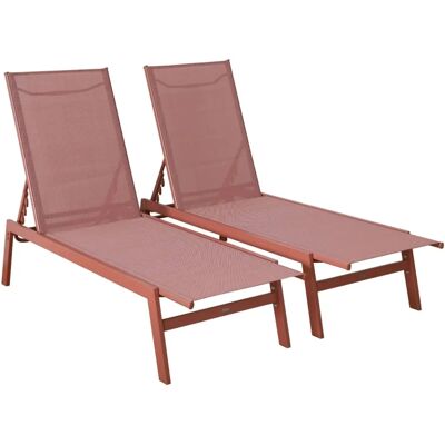 Sweeek Terra Cotta Chaises longues à positions multiples - Chaises longues - Publicité Sweeek Terra Cotta Chaises longues à positions multiples - Chaises longues - Publicité