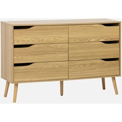 Commode Nepal en noyer avec 6 tiroirs - Sweeek - Publicité Commode Nepal en noyer avec 6 tiroirs - Sweeek - Publicité