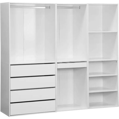 Kit de dressing Sweeek - Moderne, Blanc, 200x45x180cm - Publicité Kit de dressing Sweeek - Moderne, Blanc, 200x45x180cm - Publicité