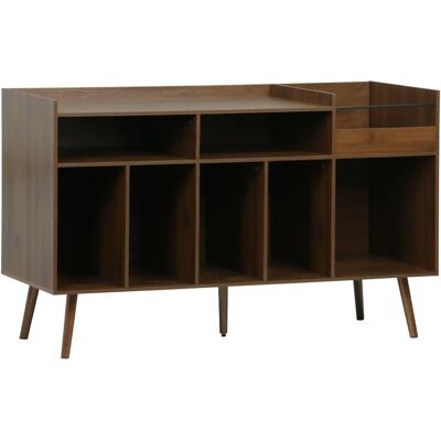 Sweeek - Mueble vintage para vinilos - Madera oscura - 130cm Sweeek - Mueble vintage para vinilos - Madera oscura - 130cm