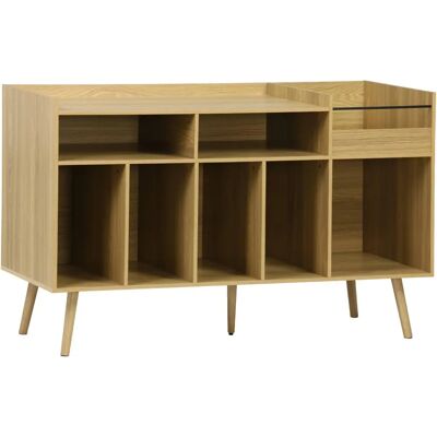 Sweeek - Vintage Vinyl Storage Scandinavian Style 130cm Natural Sweeek - Vintage Vinyl Storage Scandinavian Style 130cm Natural