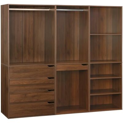 Kit de dressing modulaire Sweeek - Noyer foncé - 3 éléments - 200x45x180 cm - Publicité Kit de dressing modulaire Sweeek - Noyer foncé - 3 éléments - 200x45x180 cm - Publicité