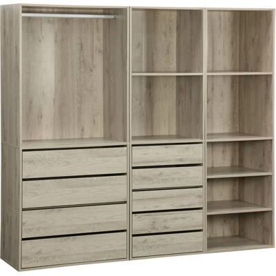 Kit de Armario Modular Sweeek - Natural - 200x45x180 cm Kit de Armario Modular Sweeek - Natural - 200x45x180 cm