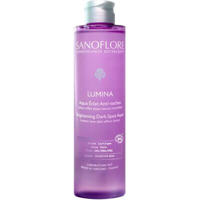 Sanoflore Lumina Aqua Eclat Anti-Taches - Eau soin peau - Publicité Sanoflore Lumina Aqua Eclat Anti-Taches - Eau soin peau - Publicité