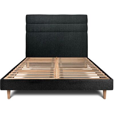 Lit en Tissu Noir SOMMEIL_DE_PLOMB - Lit - Publicité Lit en Tissu Noir SOMMEIL_DE_PLOMB - Lit - Publicité