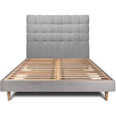 Lit Enveloppé Gris Bouclette - bed - Publicité Lit Enveloppé Gris Bouclette - bed - Publicité