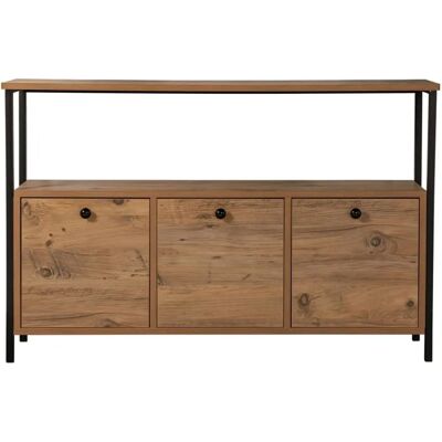 Consola Concept-USine Madera de pino y metal negro - Mesa consola Consola Concept-USine Madera de pino y metal negro - Mesa consola