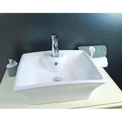 Ondee Lavabo rectangular cerámico Vesuve - 48x40cm Blanco Ondee Lavabo rectangular cerámico Vesuve - 48x40cm Blanco