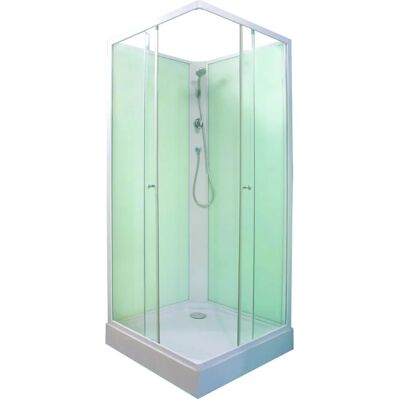 Ondee - Cabine de douche Minea - Vert turquoise - 80x80cm - Kit - Publicité Ondee - Cabine de douche Minea - Vert turquoise - 80x80cm - Kit - Publicité