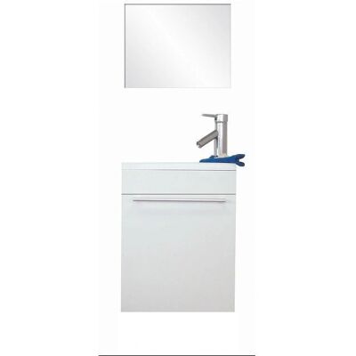 DEGEO Ondee - Lavabo suspendido - 44cm - Blanco - Kit DEGEO Ondee - Lavabo suspendido - 44cm - Blanco - Kit