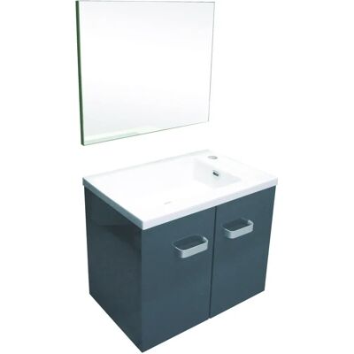 Mueble de baño Epice Degeo - Gris - 50cm - Lavabo de resina Mueble de baño Epice Degeo - Gris - 50cm - Lavabo de resina