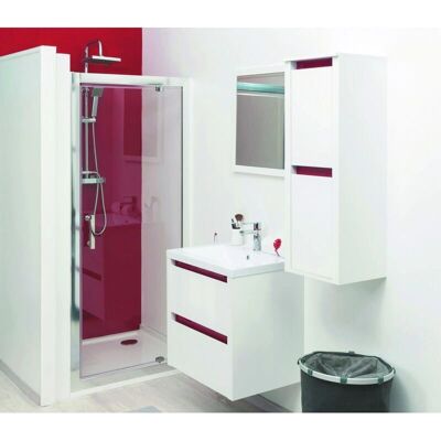 Ondee - Mampara Ekla - Vidrio templado - Acabados cromados - 80x185cm Ondee - Mampara Ekla - Vidrio templado - Acabados cromados - 80x185cm
