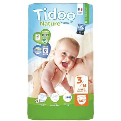 Tidoo Nature Tamaño 3 (4-9 kg) - 56 uds. Tidoo Nature Tamaño 3 (4-9 kg) - 56 uds.