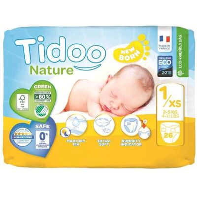 Pañales desechables Tidoo TID.762365 - Talla 1 - 26 unidades Pañales desechables Tidoo TID.762365 - Talla 1 - 26 unidades