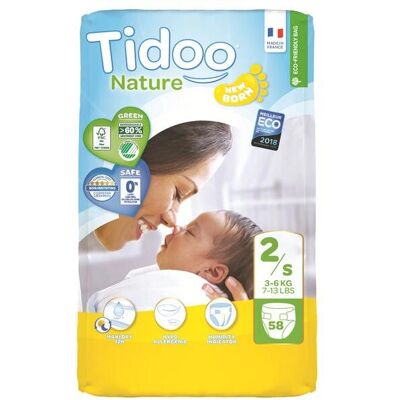 Pañales Tidoo - 58 unidades - Niño/Niña - 3-6kg Pañales Tidoo - 58 unidades - Niño/Niña - 3-6kg