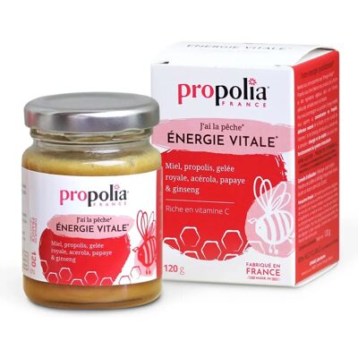 Propolia Énergie Vitale - miel, propolis, gelée royale, 120g - Publicité Propolia Énergie Vitale - miel, propolis, gelée royale, 120g - Publicité