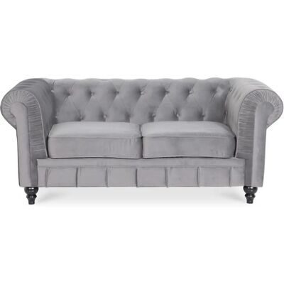 Canapé Chesterfield Velours 2 Places - Canapé - Publicité Canapé Chesterfield Velours 2 Places - Canapé - Publicité