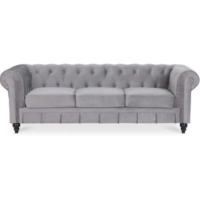 Canapé Chesterfield Velours 3 Places - Intense Déco - Publicité Canapé Chesterfield Velours 3 Places - Intense Déco - Publicité