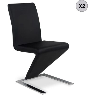 IntenseDeco 2x Chaises Modernes Noires Delano - Mobilier - Publicité IntenseDeco 2x Chaises Modernes Noires Delano - Mobilier - Publicité