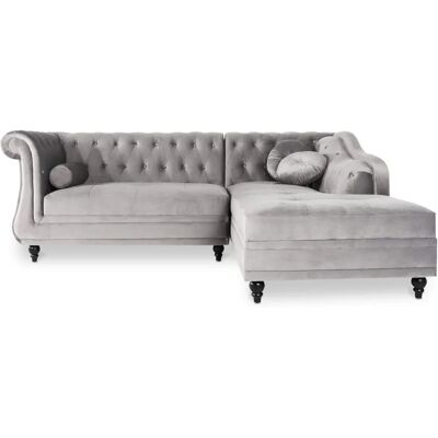 Canapé Chesterfield en Velours Intense Déco - Droit - 5 Places - Canapés - Publicité Canapé Chesterfield en Velours Intense Déco - Droit - 5 Places - Canapés - Publicité