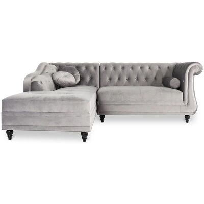 IntenseDéco Canapé Chesterfield Angle Gauche Velours - Canapé - Publicité IntenseDéco Canapé Chesterfield Angle Gauche Velours - Canapé - Publicité