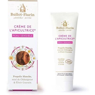 Crème de l'Apicultrice Peau Sensible Bio de Ballot-Flurin 30 ml - Flacon-Pompe Airless - Publicité Crème de l'Apicultrice Peau Sensible Bio de Ballot-Flurin 30 ml - Flacon-Pompe Airless - Publicité