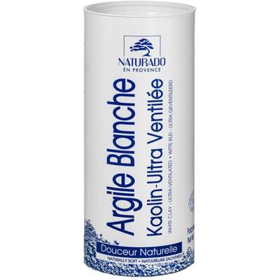 Poudre d'argile blanche Naturado - 300g - Peaux sensibles - Détox - Haute couverture - Publicité Poudre d'argile blanche Naturado - 300g - Peaux sensibles - Détox - Haute couverture - Publicité