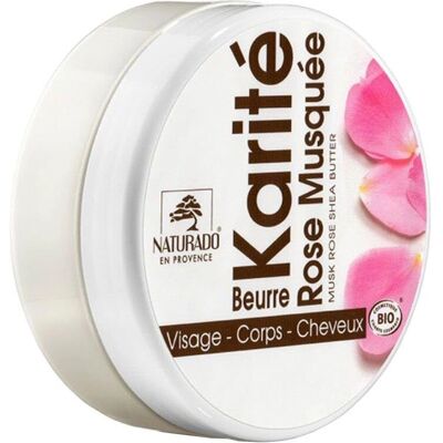 Beurre de karité bio à l'huile de rose musquée 150 ml - Beurre corporel - Publicité Beurre de karité bio à l'huile de rose musquée 150 ml - Beurre corporel - Publicité