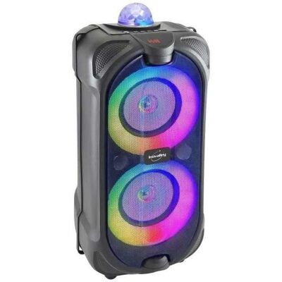 Haut-parleur Bluetooth INOVALLEY avec microphone - Karaoké - Noir - Publicité Haut-parleur Bluetooth INOVALLEY avec microphone - Karaoké - Noir - Publicité