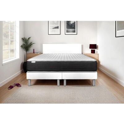 Vitalit Blanco 2x80x200 Cama + Colchón de espuma viscoelástica Vitalit Blanco 2x80x200 Cama + Colchón de espuma viscoelástica