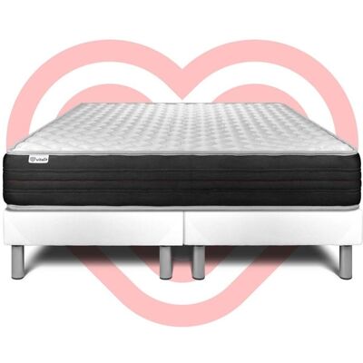 Vitalit - Base capitonnée blanche + Matelas à mémoire de forme 2x90x200 - Publicité Vitalit - Base capitonnée blanche + Matelas à mémoire de forme 2x90x200 - Publicité