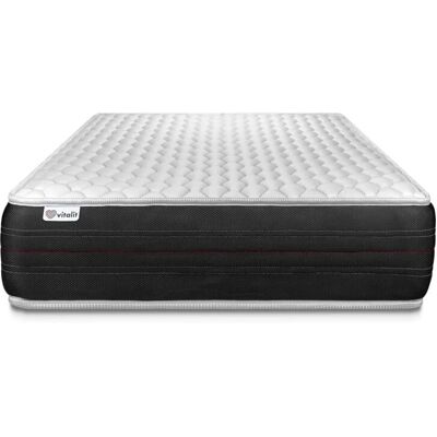 Matelas VITALIT Blanc 90x190cm à ressorts ensachés - Publicité Matelas VITALIT Blanc 90x190cm à ressorts ensachés - Publicité